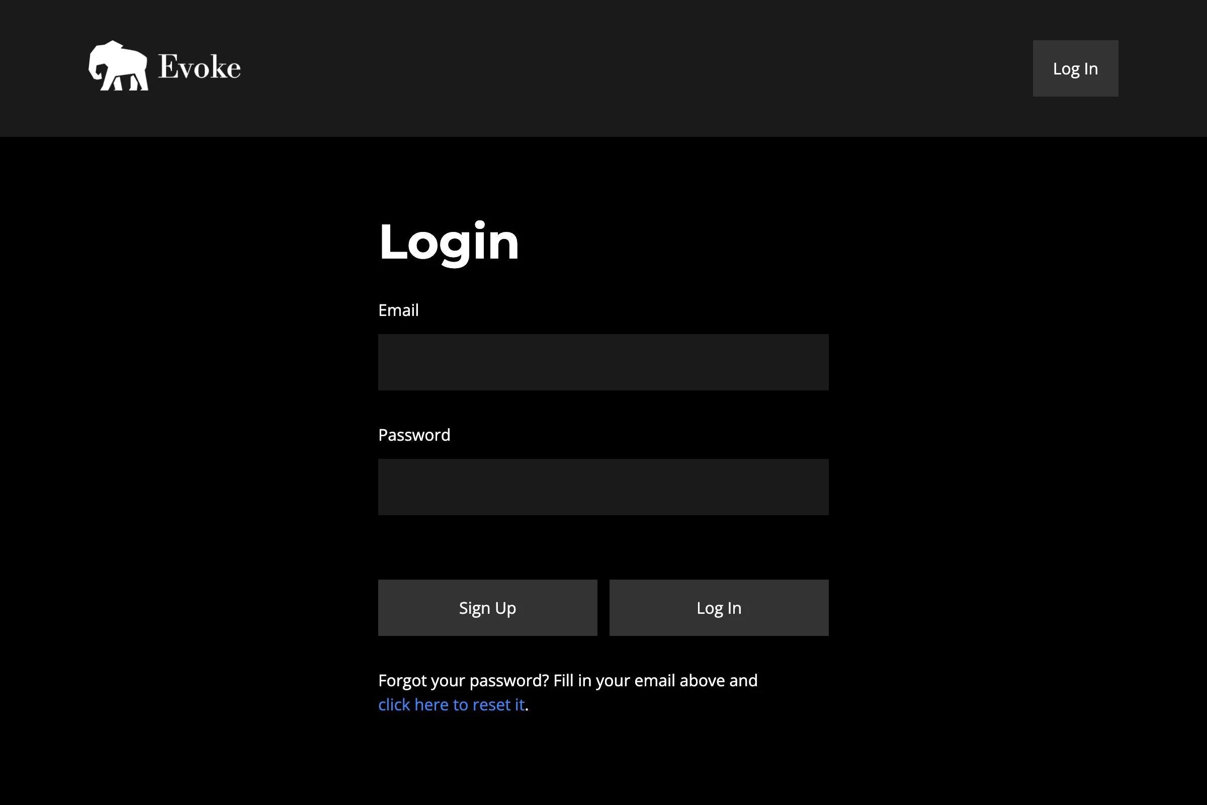 Login page.